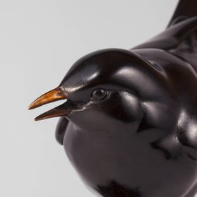 Bronze Blackbird Sculpture 