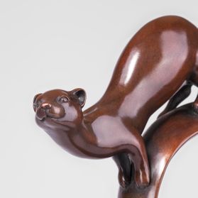 Bronze Weasel Sculpture